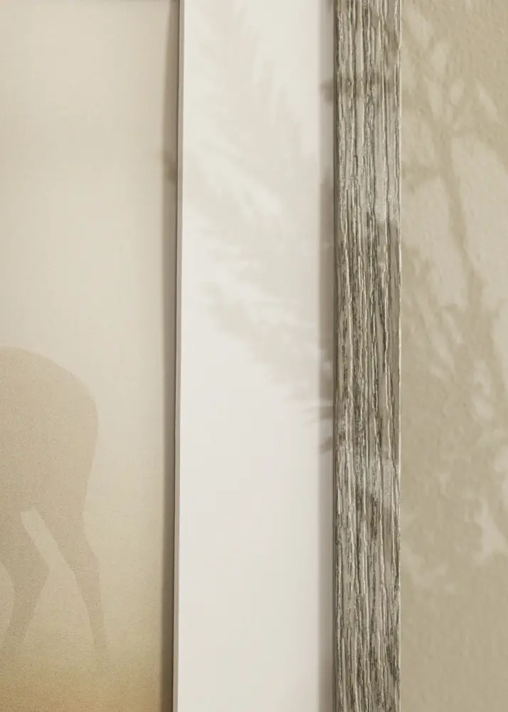 Ram Stilren Grå Ek 50x70 cm - Passepartout Vit 42x59,4 cm