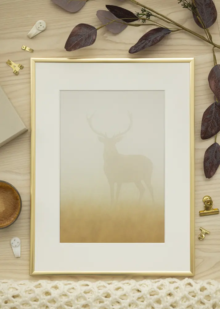 Ram New Lifestyle Guld 60x90 cm - Passepartout Vit 50x80 cm