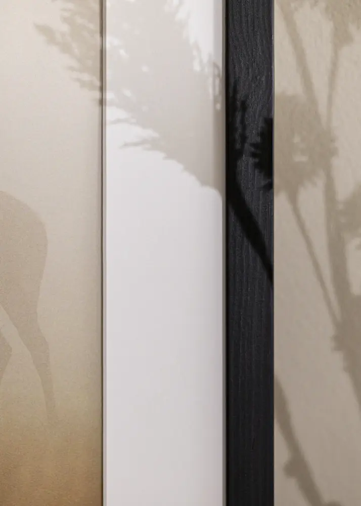 Ram Stilren Svart 60x70 cm - Passepartout Vit B2 500x707 mm