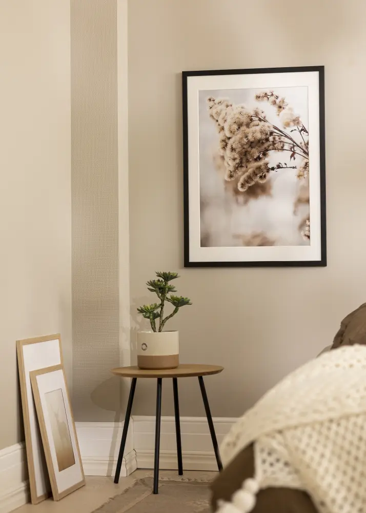 Ram Stilren Svart 60x70 cm - Passepartout Vit B2 500x707 mm