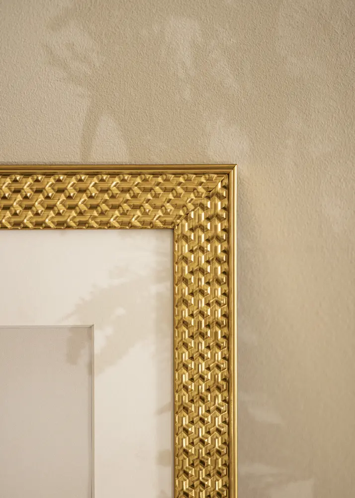 Ram Grace Guld 13x18 cm - Passepartout Vit B7 88x125 mm