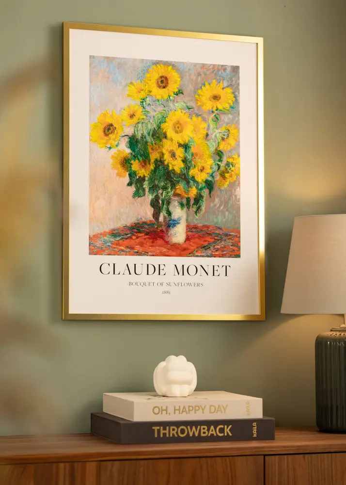 Ram Minerva Guld 30x40 cm - Passepartout Vit 21x29,7 cm