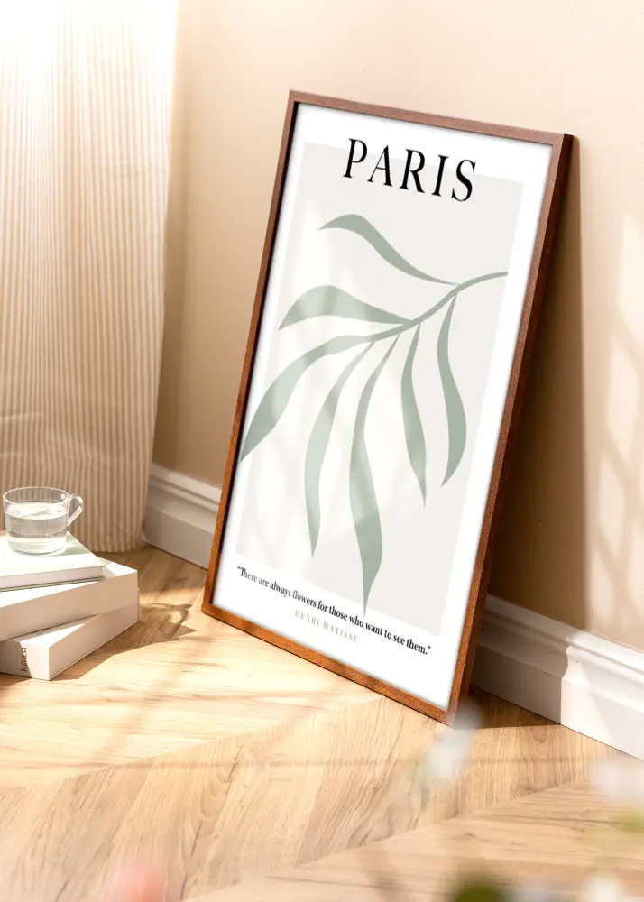 Ram Modern Varm Brun 30x40 cm - Passepartout Vit 21x29,7 cm