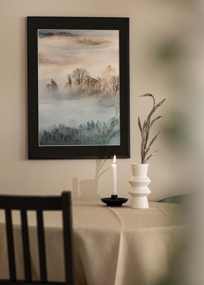 Ram Edsbyn Svart 40x40 cm - Passepartout Svart 10x10 inches (25,4x25,4 cm)