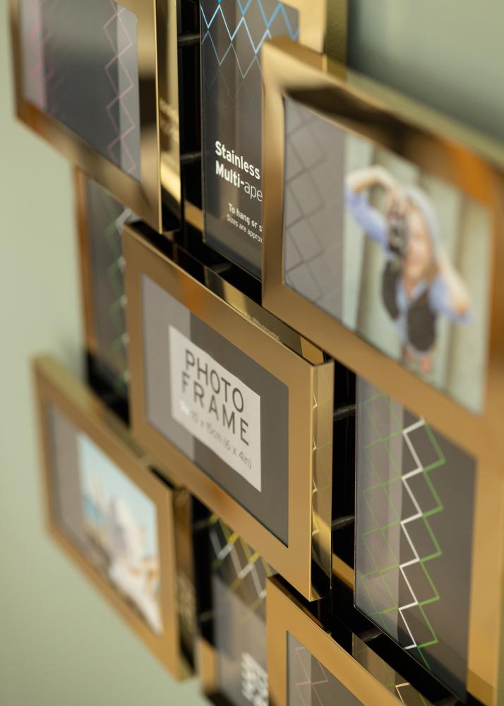 Stainless Steel Collageram Guld - 9 Bilder