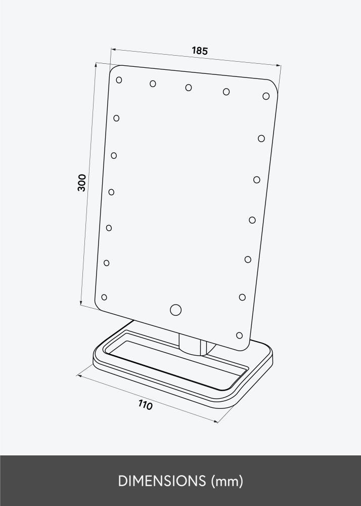 KAILA Sminkspegel Foot Vit 18x30 cm
