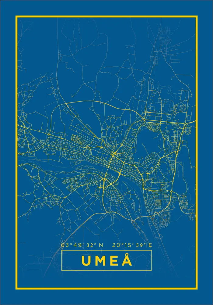 Karta - Umeå - Blå Poster