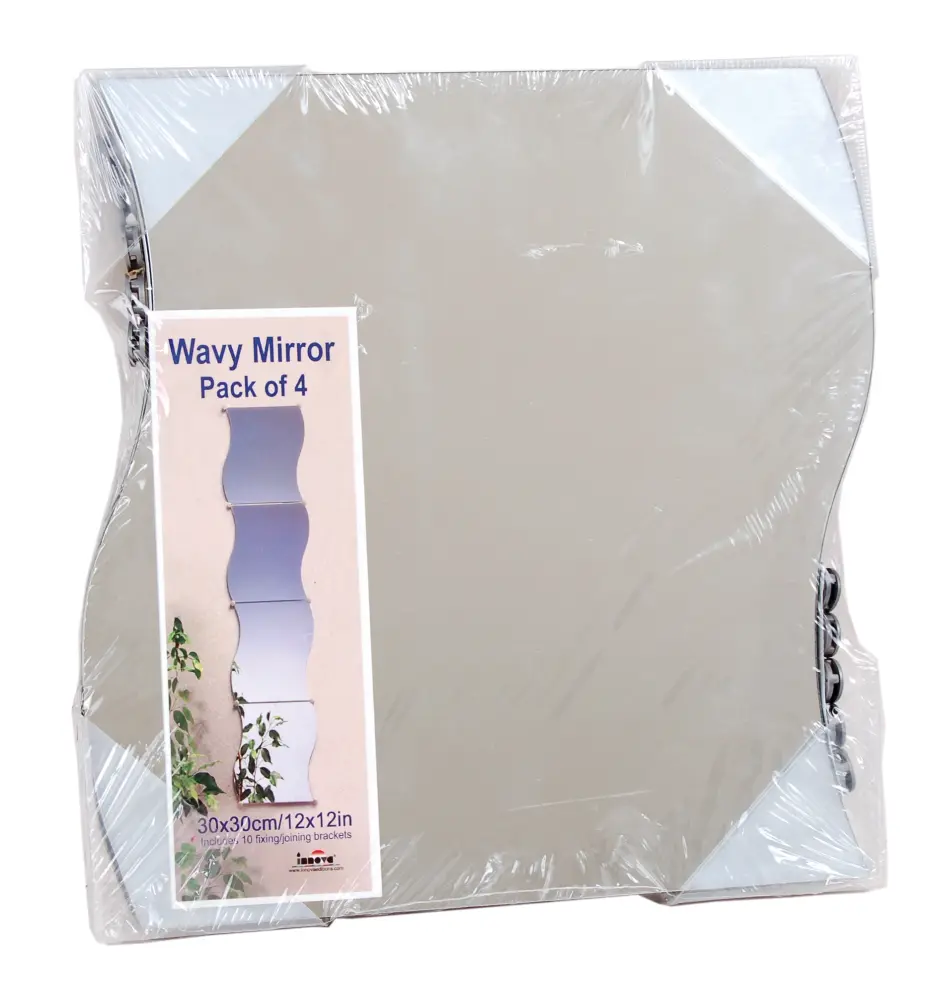 Wavy Mirror Tiles 30x30 cm - 4 st