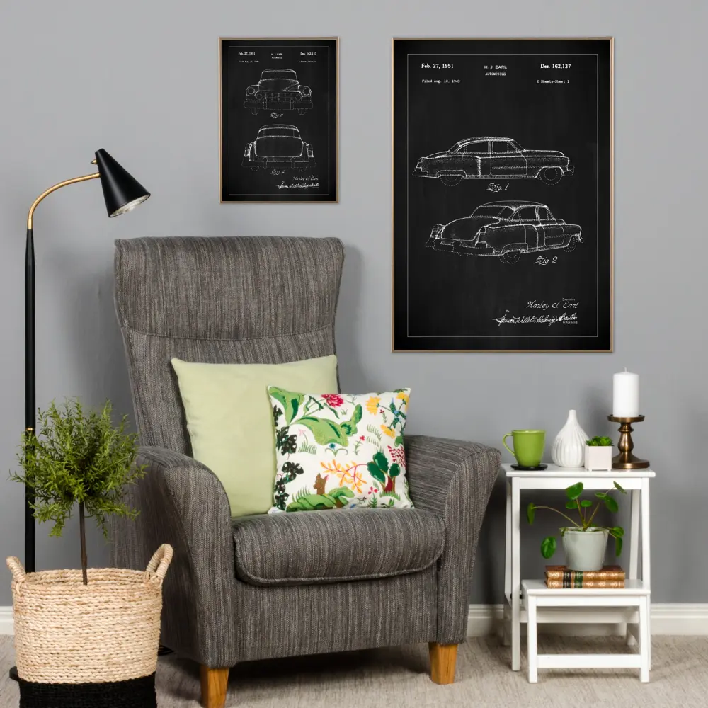 Patentritning - Cadillac I - Svart Poster