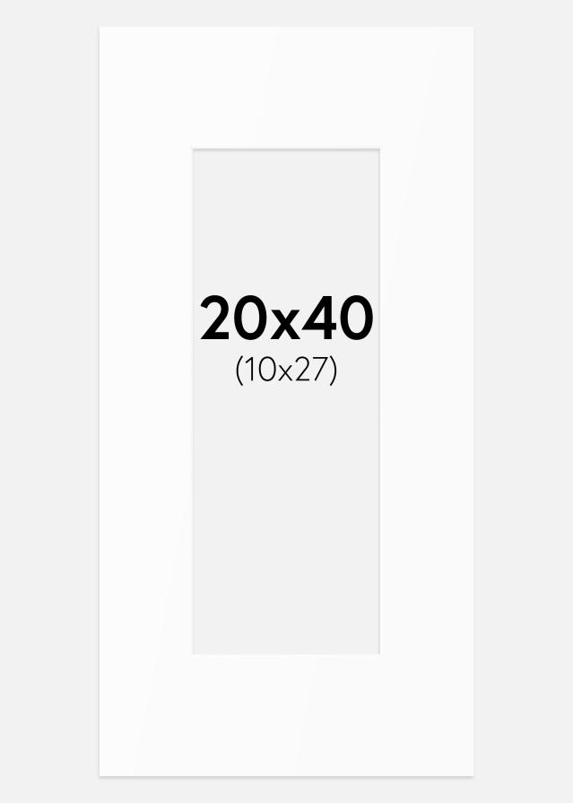 Passepartout Vit Standard (Vit Kärna) 20x40 cm (10x27)