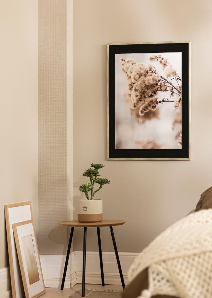 Ram Galant Silver 40x50 cm - Passepartout Svart 12x16 inches