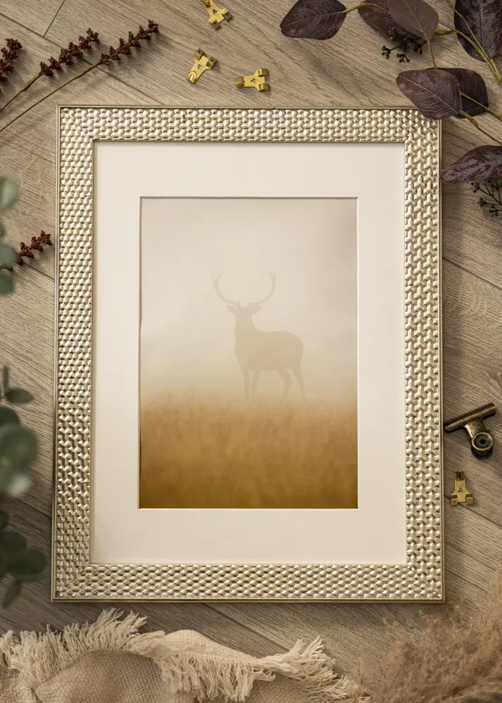 Ram Grace Silver 42x59,4 cm (A2) - Passepartout Vit 25x38 cm