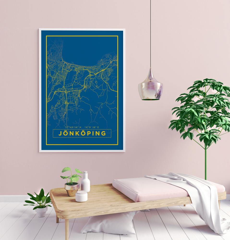 Karta - Jönköping - Blå Poster