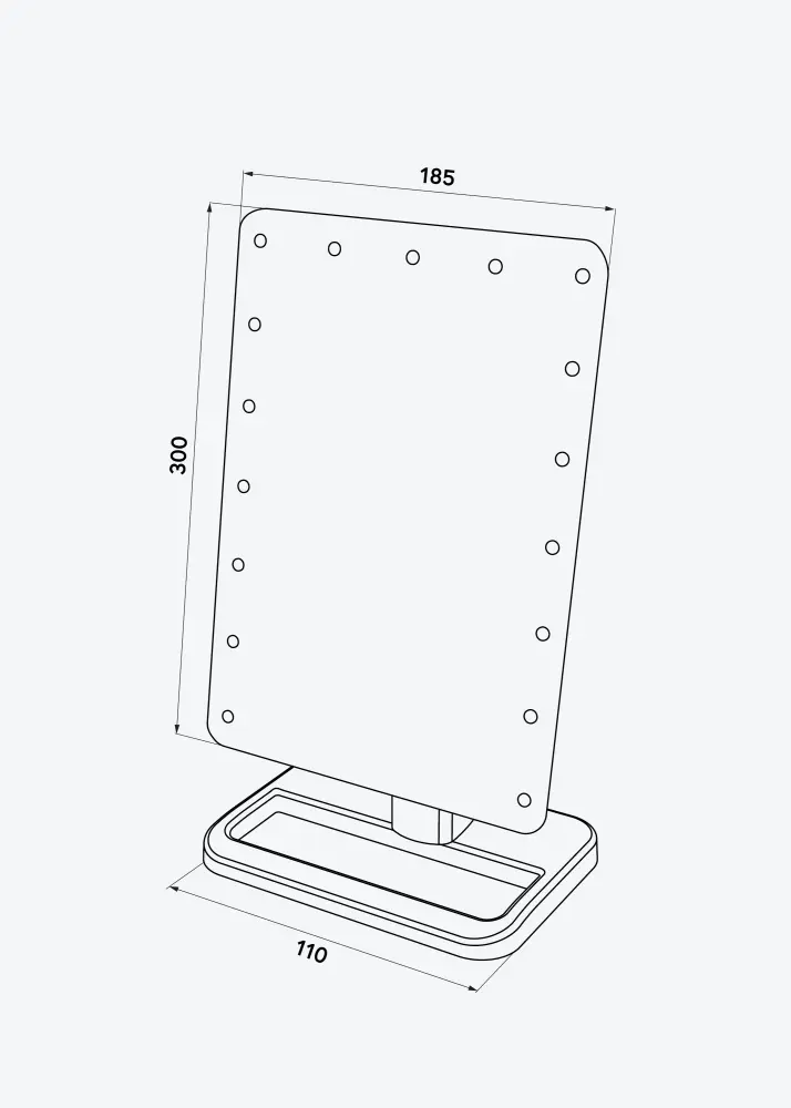 KAILA Sminkspegel LED m. Bluetooth-högtalare Roséguld 18x30 cm