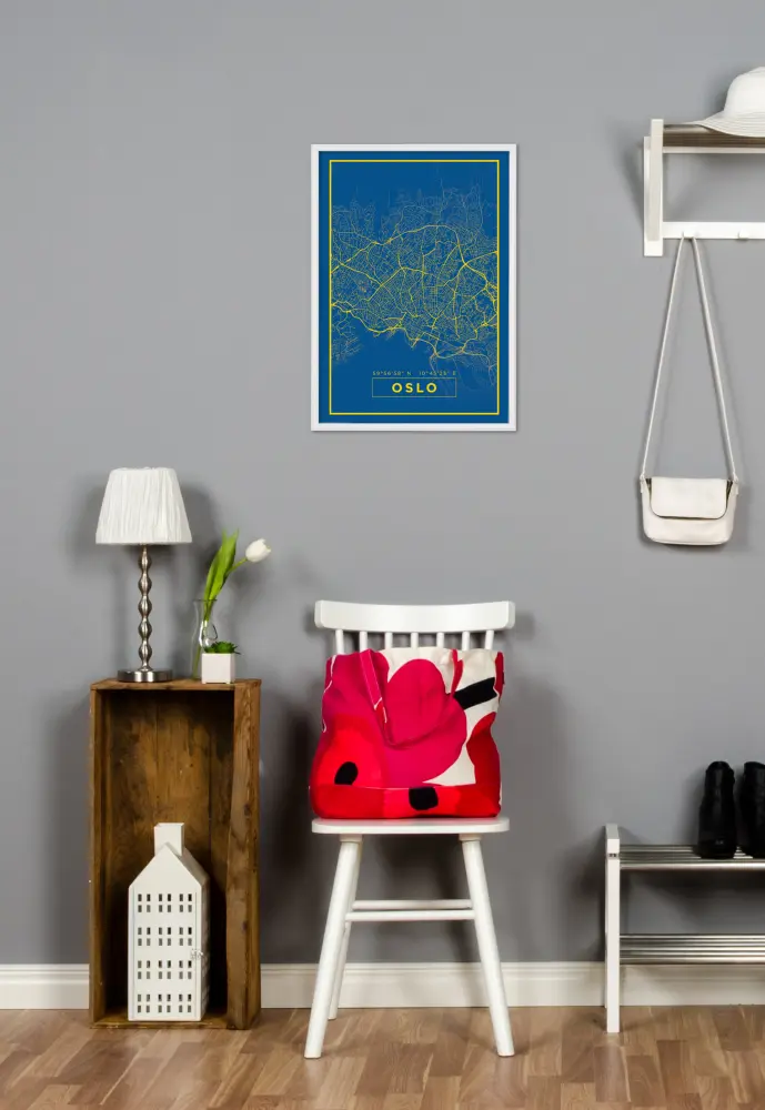 Karta - Oslo - Blå Poster