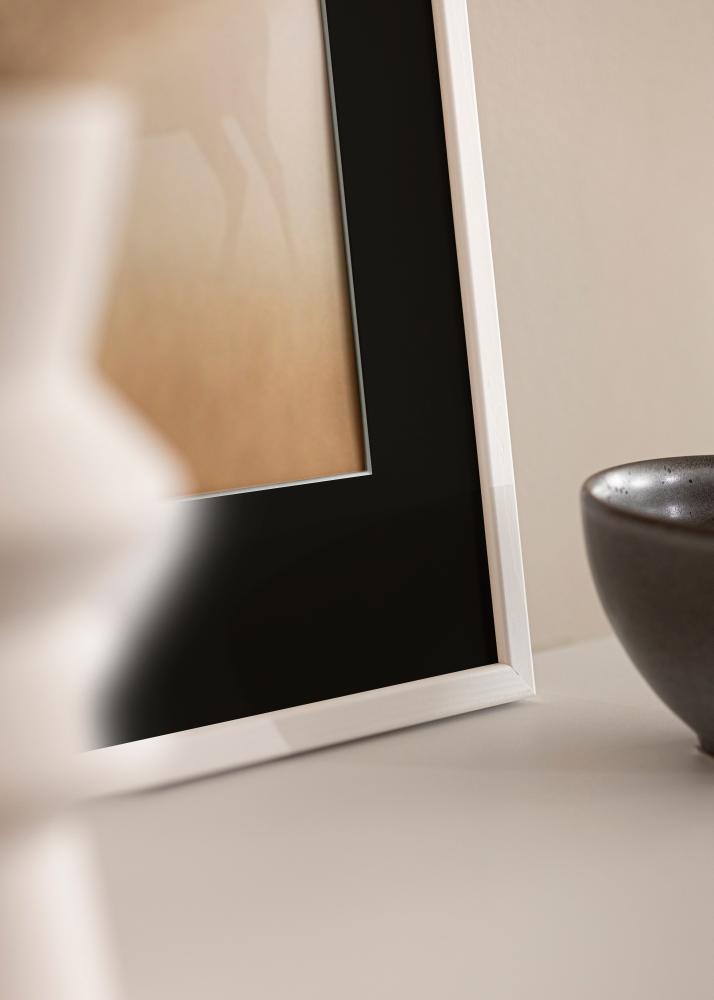 Ram Galant Vit 40x50 cm - Passepartout Svart 12x16 inches