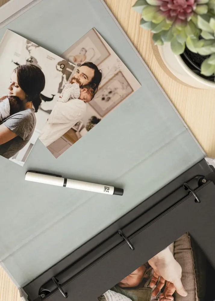 KAILA THROWBACK Grey XL - Coffee Table Photo Album (20 Svarta Sidor/10 Blad)
