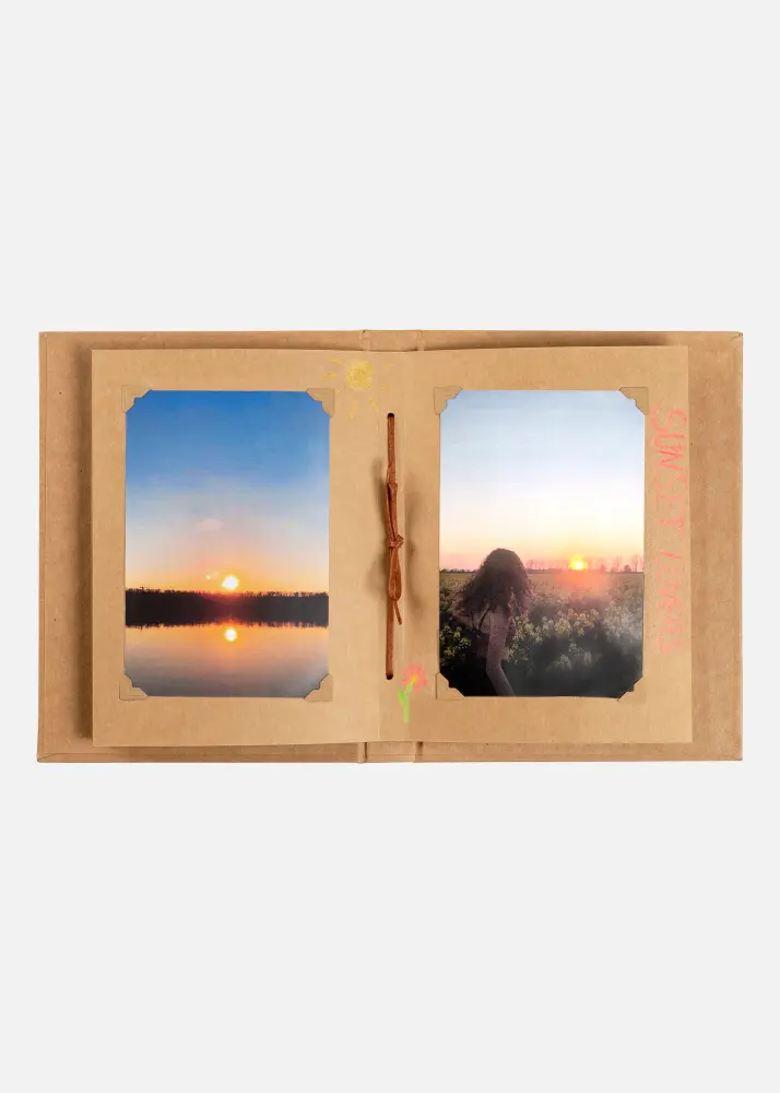 Pac Mini Album Brun - 13,5x18,5 cm (12 Bruna sidor / 6 blad)