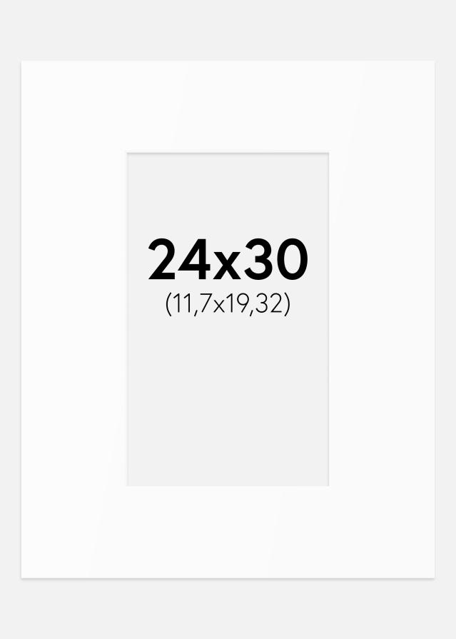 Passepartout Vit Standard (Vit Kärna) 24x30 cm (11,7x19,32)