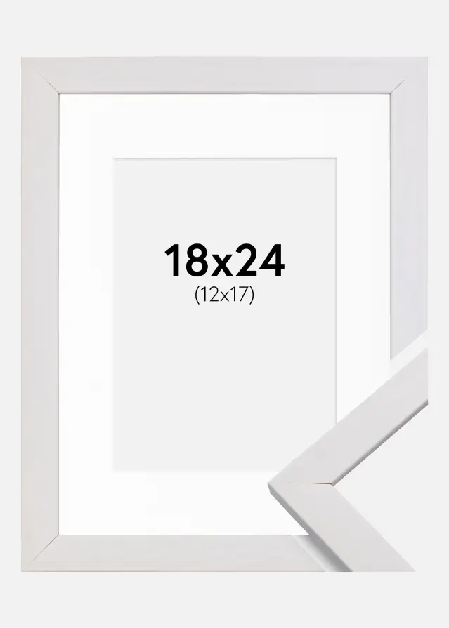 Ram Stilren Vit 18x24 cm - Passepartout Vit 13x18 cm