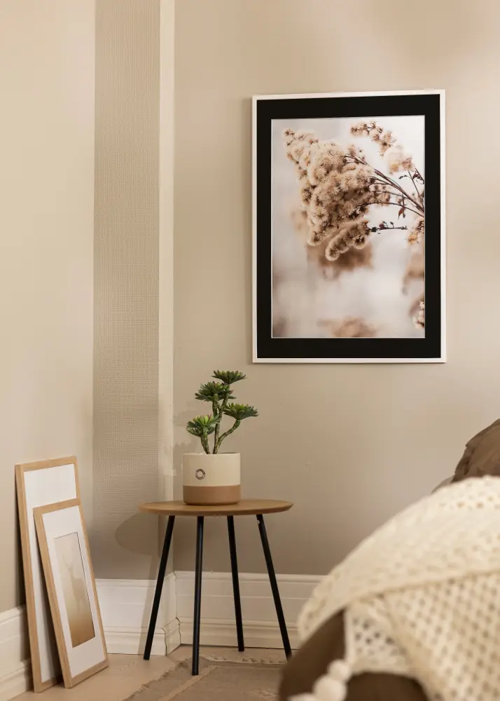 Ram Galant Vit 30x40 cm - Passepartout Svart 21x29,7 cm (A4)