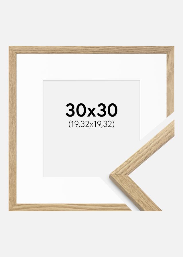 Ram Trendy Ek 30x30 cm - Passepartout Vit 8x8 inches