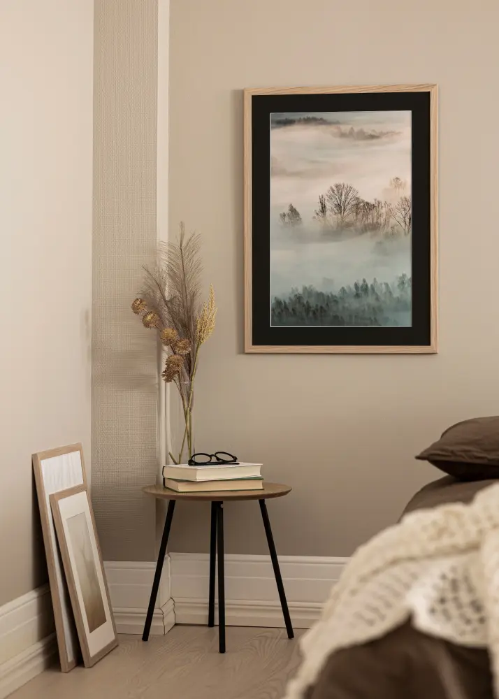 Ram Oak Wood 60x90 cm - Passepartout Svart 50x80 cm