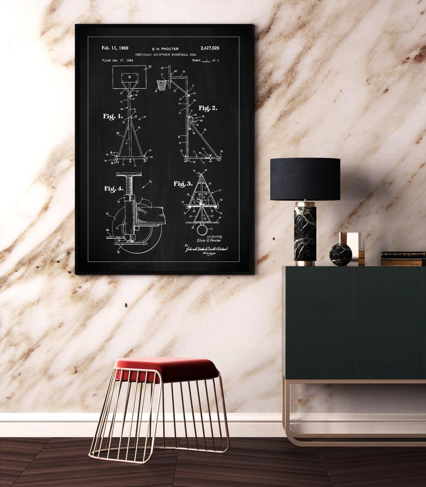Patent Print - Basketball - Black Poster