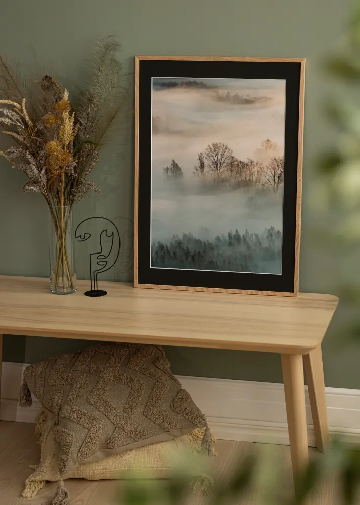 Ram Oslo Ek 70x100 cm - Passepartout Svart 59,4x84 cm (A1)