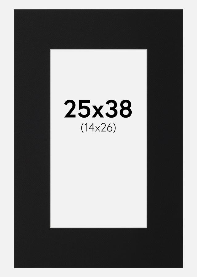 Passepartout Svart Standard (Vit Kärna) 25x38 cm (14x26)