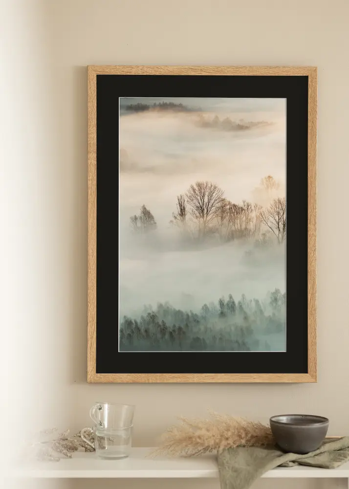Ram Fiorito Ljus Ek 30x40 cm - Passepartout Svart 21x29,7 cm (A4)