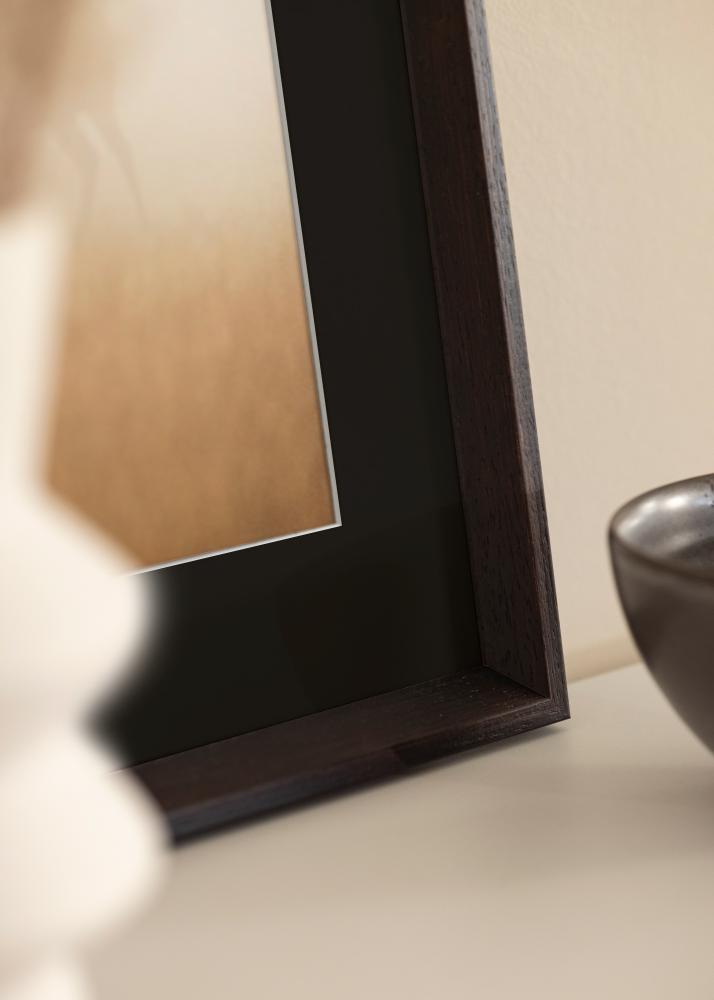 Ram Globe Espresso 50x60 cm - Passepartout Svart 35x45 cm