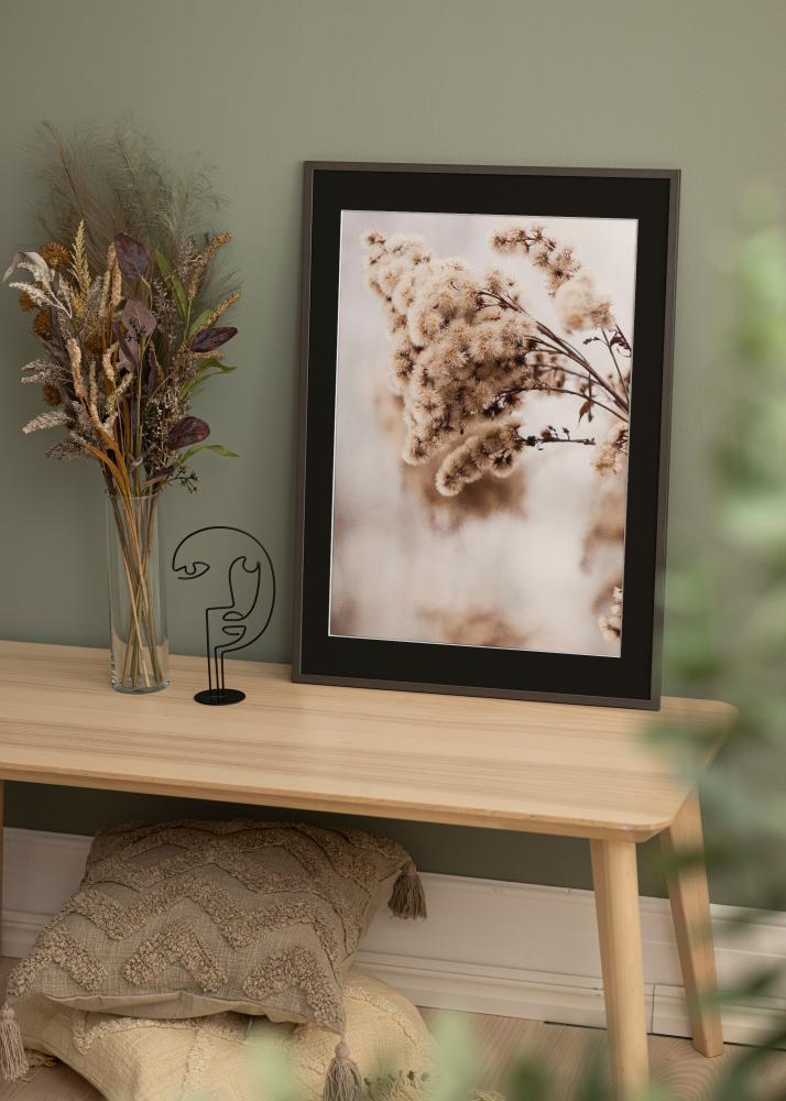 Ram Edsbyn Grafit 40x40 cm - Passepartout Svart 10x10 inches