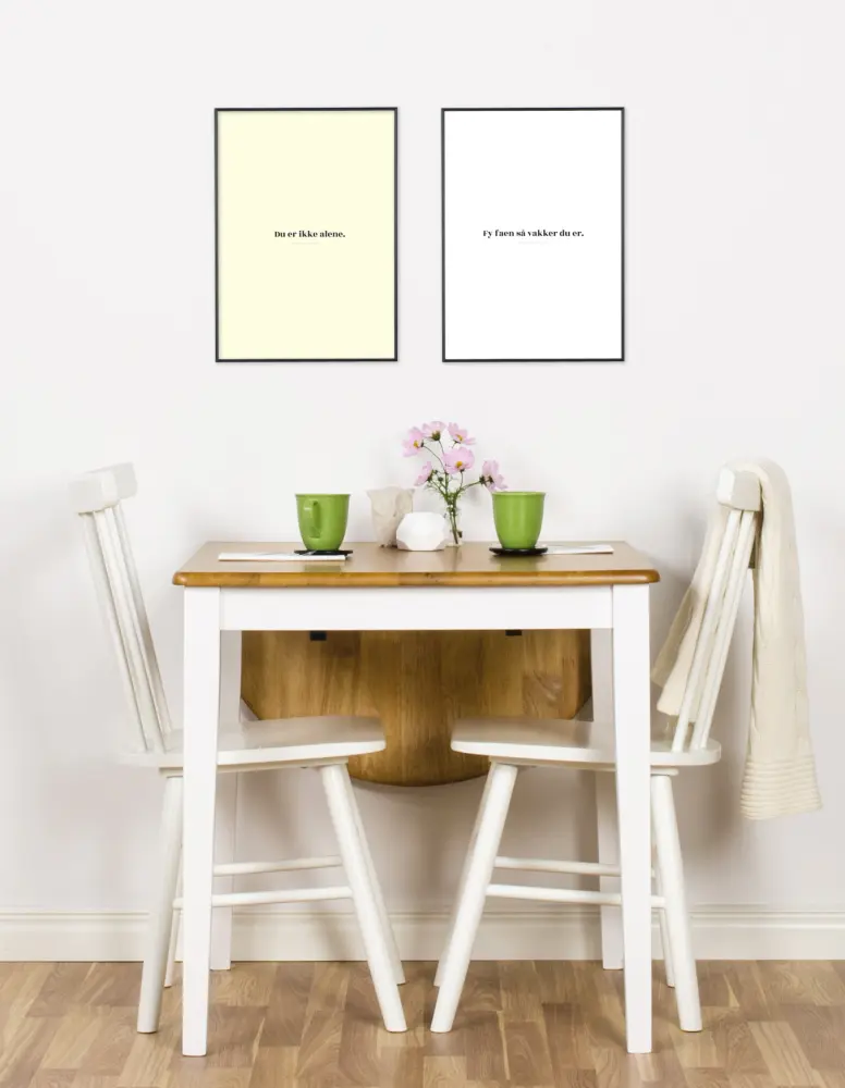Citat - Skam - Vakker - Vit Poster
