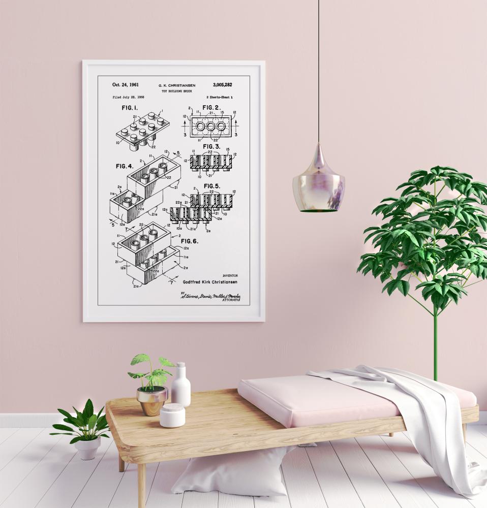 Patent Print - Lego Block I - White Poster