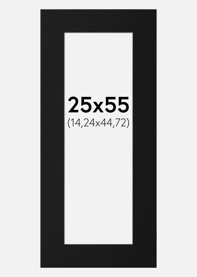 Passepartout Svart Standard (Vit Kärna) 25x55 cm (14,24x44,72)