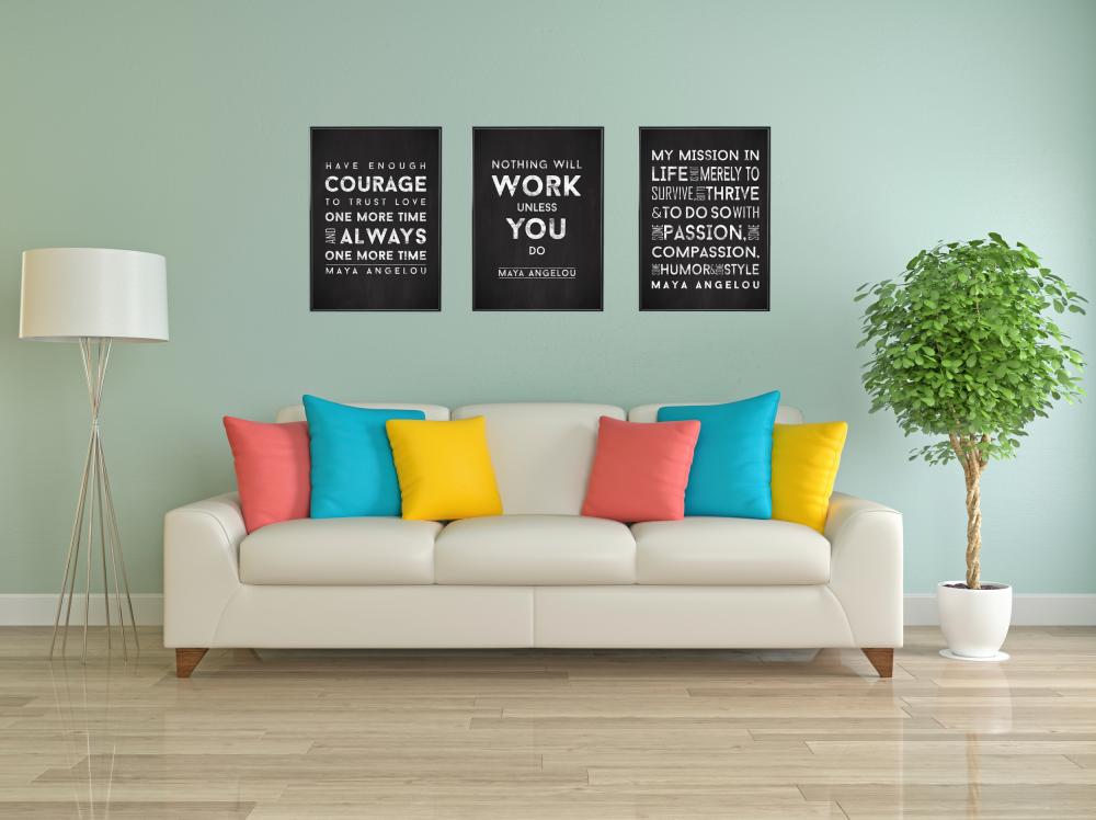 Maya Angelou - Have enough courage - Svart-Vit Poster