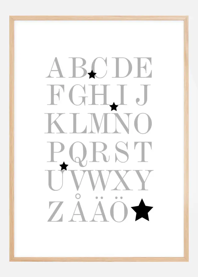 ABC - Grå/Svart Poster