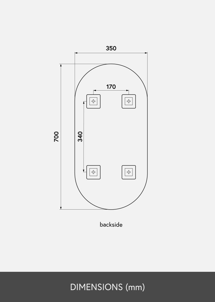 KAILA Spegel Oval Dark Bronze 35x70 cm