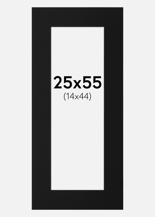 Passepartout Svart Standard (Vit Kärna) 25x55 cm (14x44)