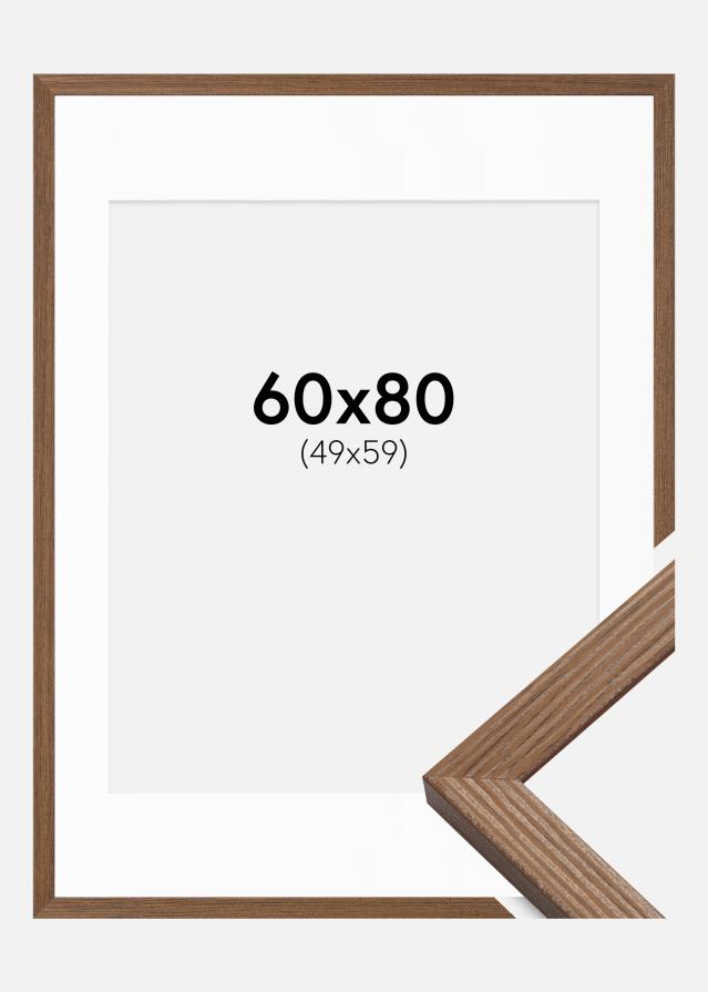 Ram Fiorito Mörk Ek 60x80 cm - Passepartout Vit 50x60 cm
