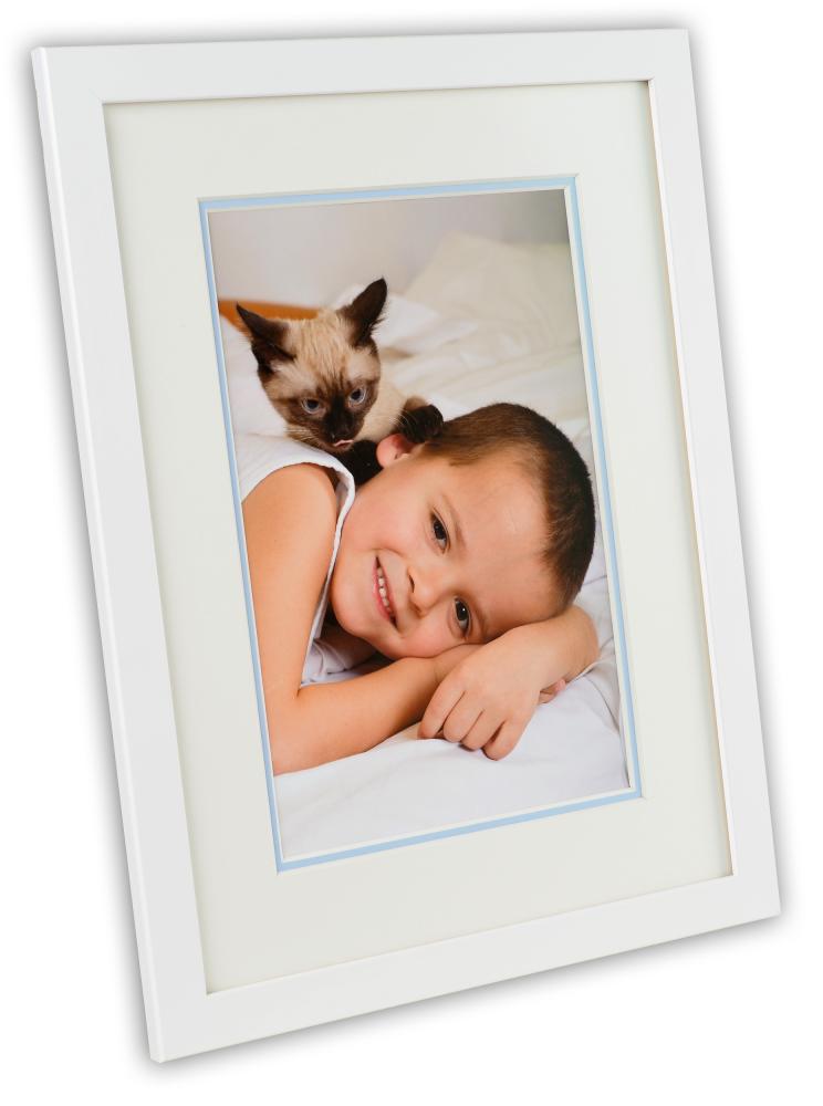 Passepartout två lager - Vit/Ljusblå