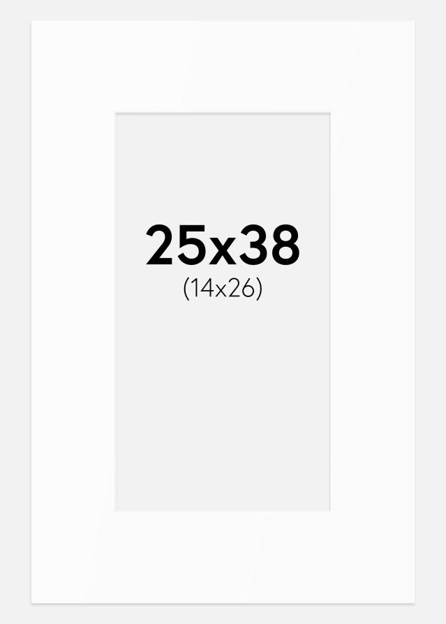 Passepartout Vit Standard (Vit Kärna) 25x38 cm (14x26)