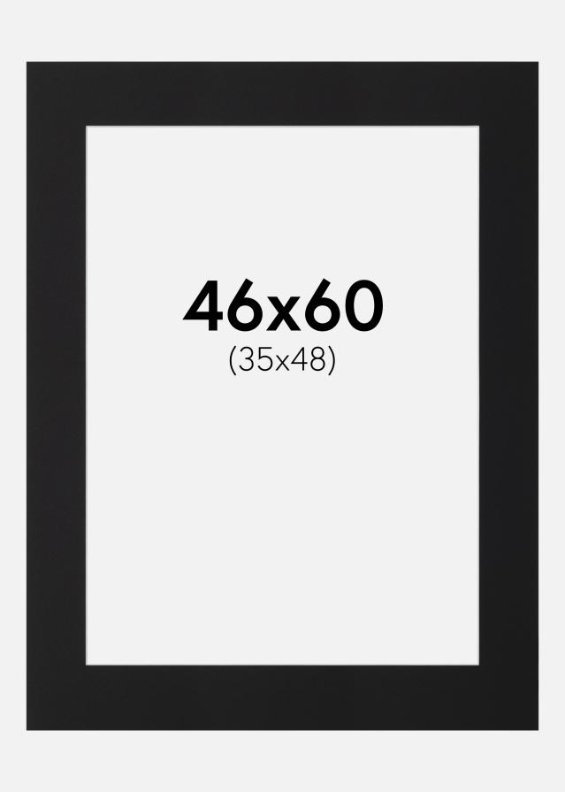 Passepartout Svart Standard (Vit Kärna) 46x60 cm (35x48)