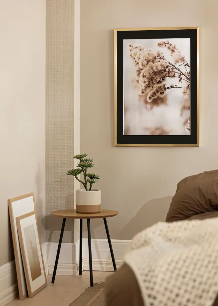 Ram Trendy Guld 42x59,4 cm (A2) - Passepartout Svart 25x38 cm