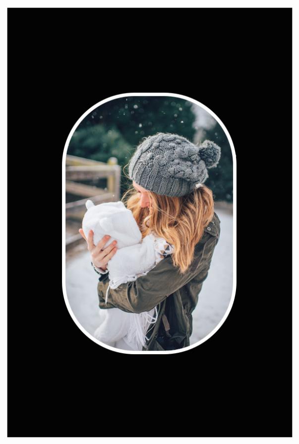 Passepartout Svart Rundade Hörn 10x15 cm (6x9 cm)