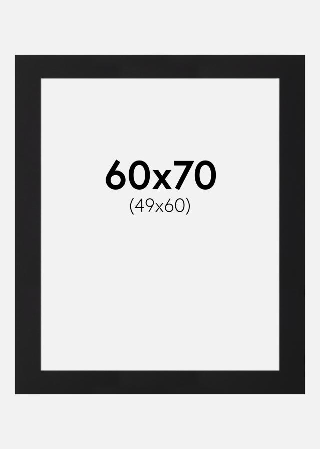 Passepartout Svart Standard (Vit Kärna) 60x70 cm (49x60)