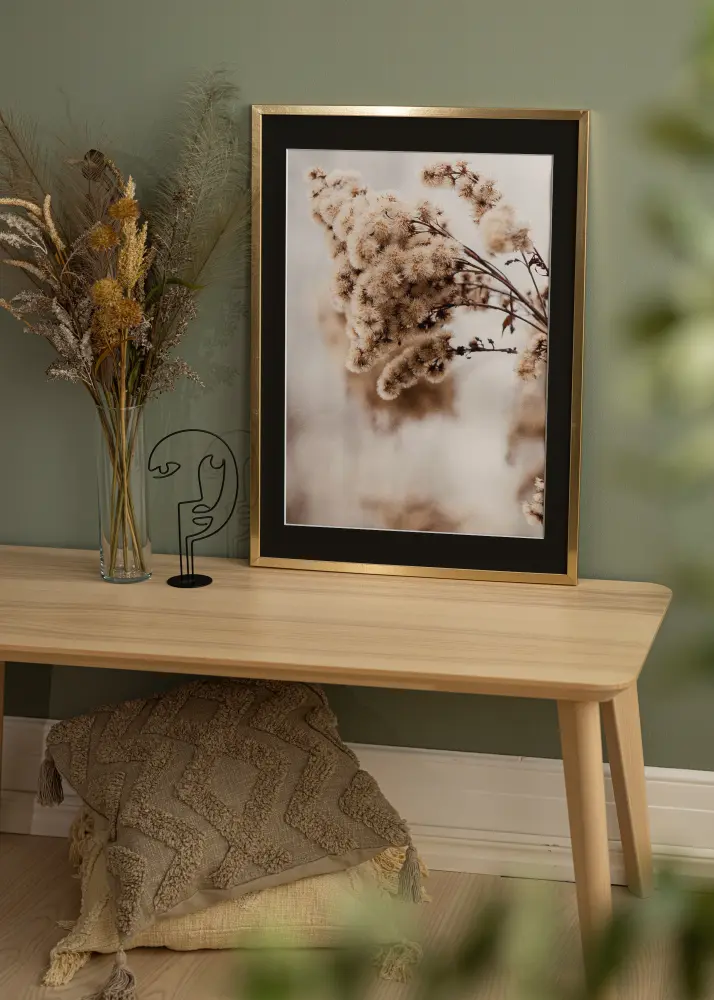 Ram Trendy Guld 42x59,4 cm (A2) - Passepartout Svart 25x38 cm