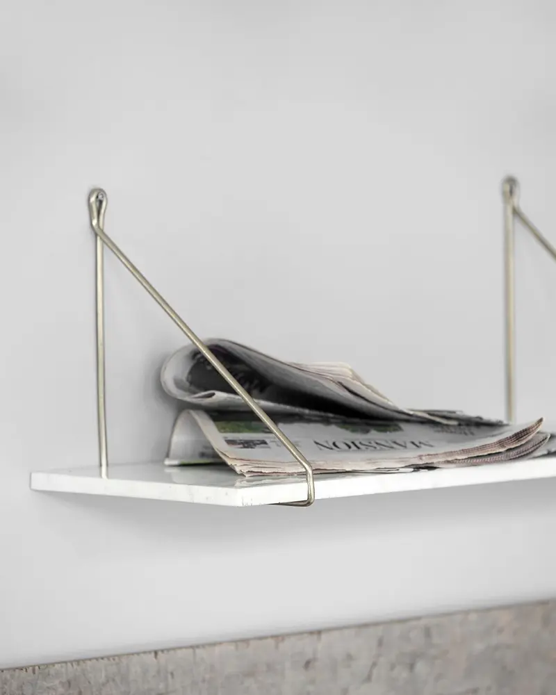 Hyllplan Marble 24x70 cm - Vit