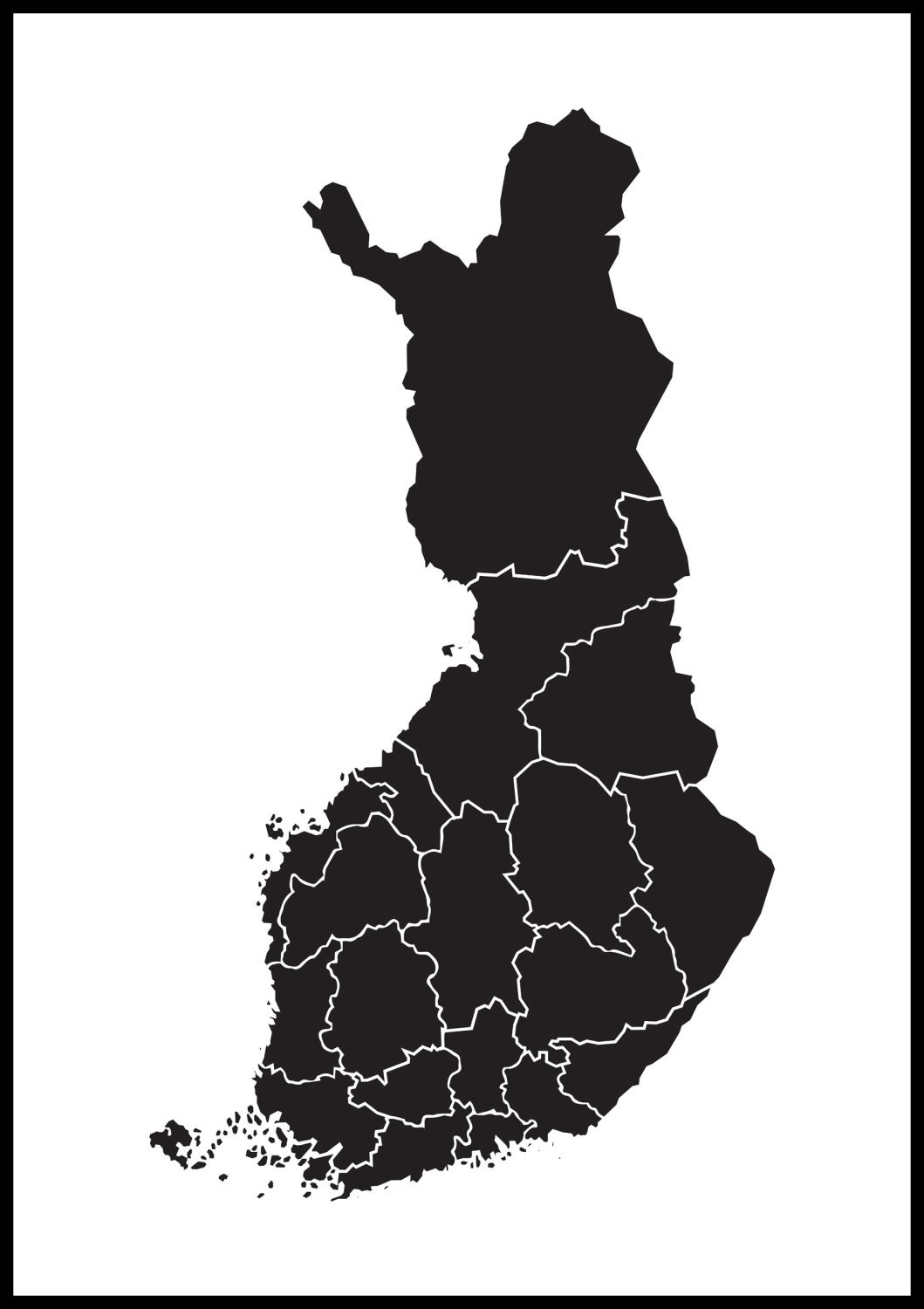 Product Image for Karta - Finland - Svart Poster (21x29.7 cm (A4))